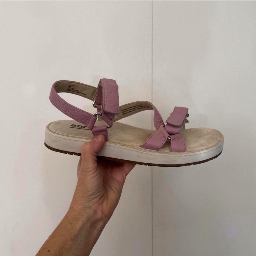 Earth Sylt Saba Mauve Pink Leather Adjustable Strap Sandals Womens 9 39